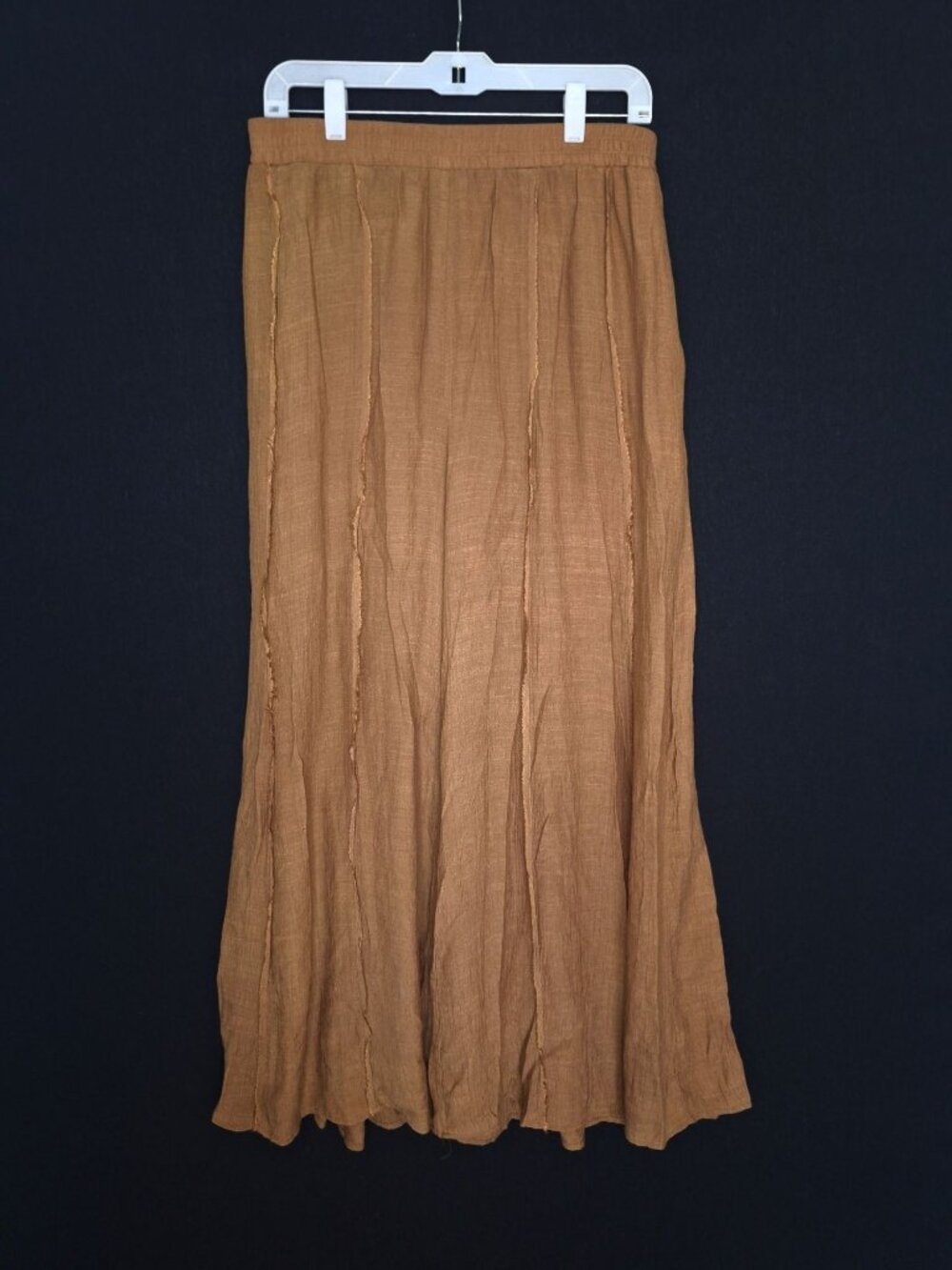 💙 Zig Zag Stripe Ultra Wide Flowy Pull On Pants Size L/XL Pockets Boho Cottage